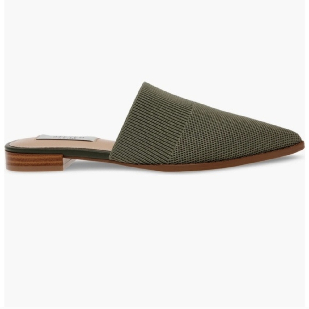 Steven by Steve Madden Valdez Olive Green Slip-On Knit Mules - 8